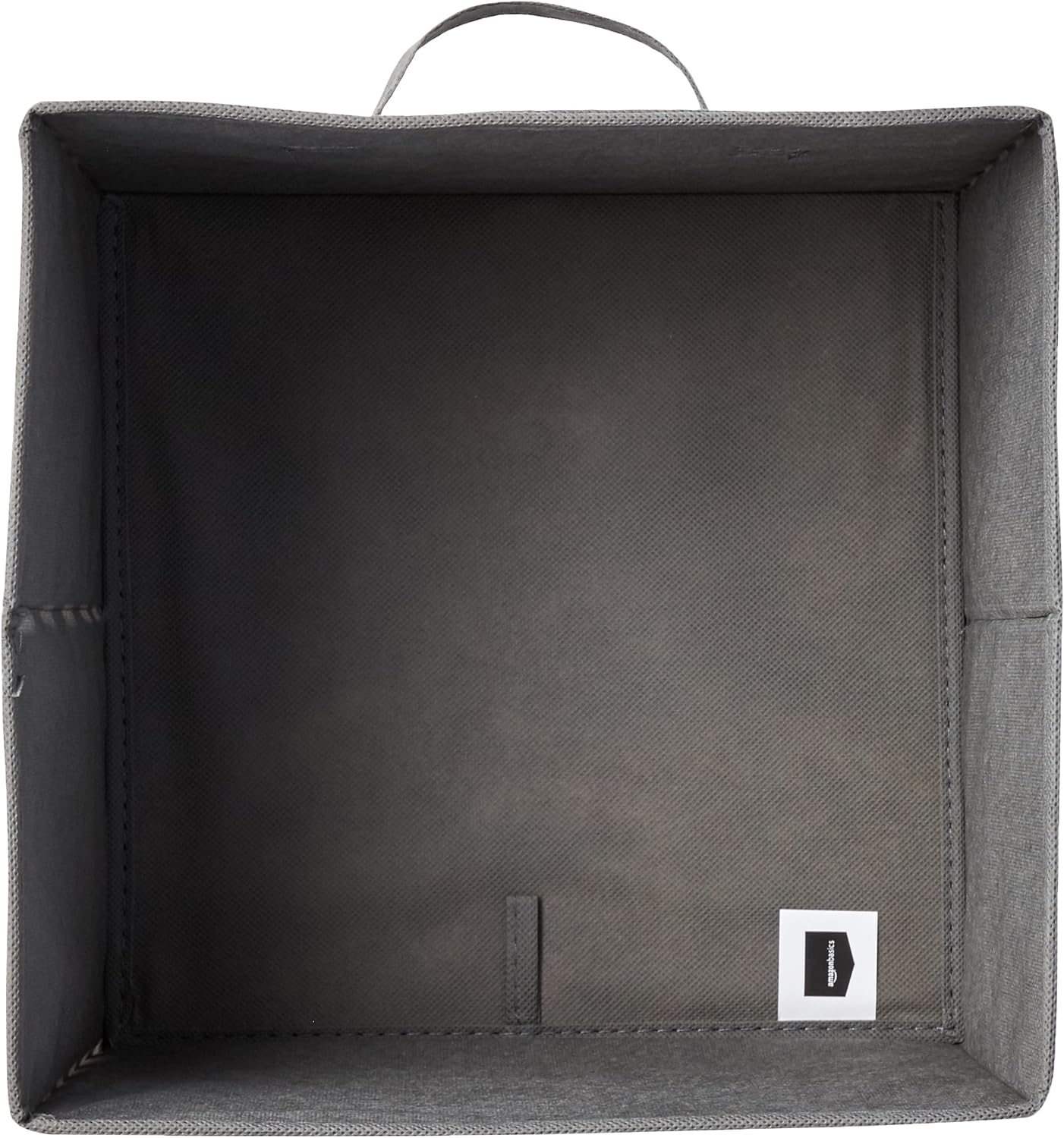 Amazon Basics Cube Organizer Storage Bins Handles, Collapsible Fabric, Pack of 6, 13"x13"x13", White/ Light Grey Stripe