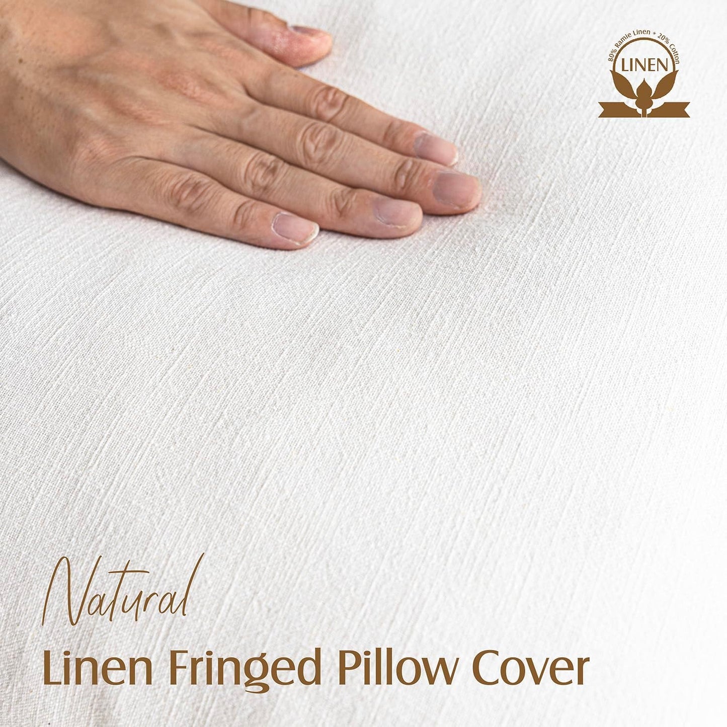 Foindtower Set of 2 Decorative Linen Fringe Throw Pillow Covers Cozy Boho Farmhouse Cushion Cover with Tassels Soft Accent Pillowcase for Couch Sofa Bed Living Room Home Decor,12×24 Inch,White