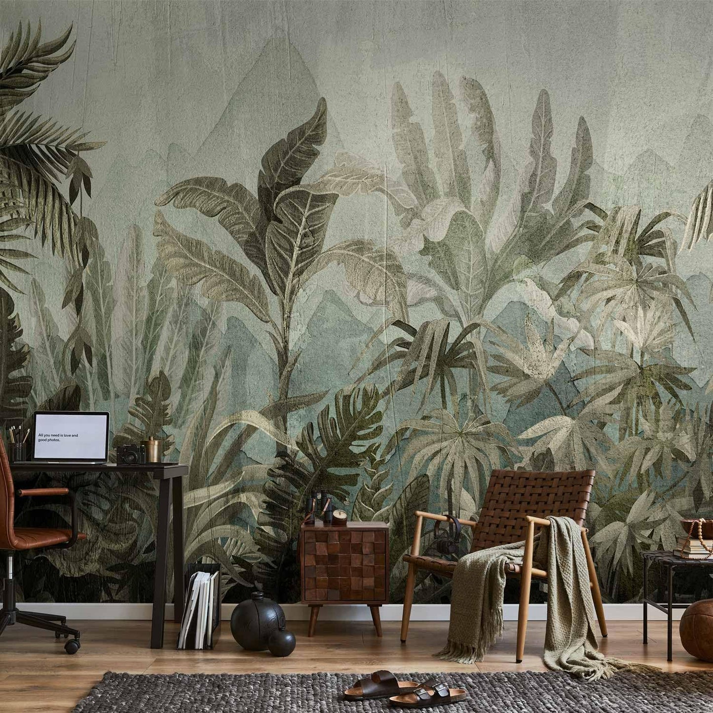 artgeist Wall Mural Leaves 157"x110"XXL Non-Woven Wallpaper Fleece Wall Decor Photo Print Picture Image Design Nature Botanical Plants Palm Abstract b-C-0854-a-a