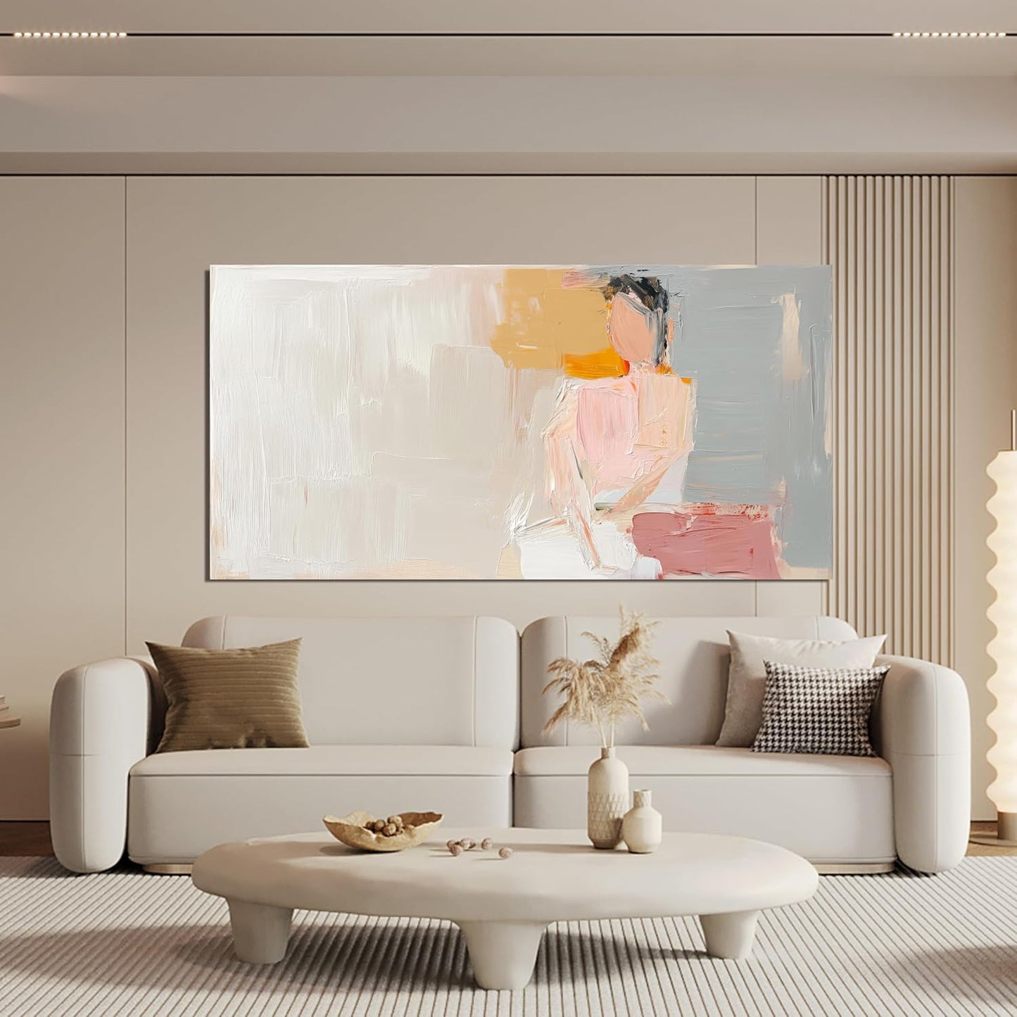 Abstract Canvas Wall Art Decor Canvas Wall Art Pictures for Living Room Artwork for Walls Abstract Canvas Art Wall Decor Pink Wall Art Paintings Prints Art Work for Room Office Home Wall Decor 24"x48"
