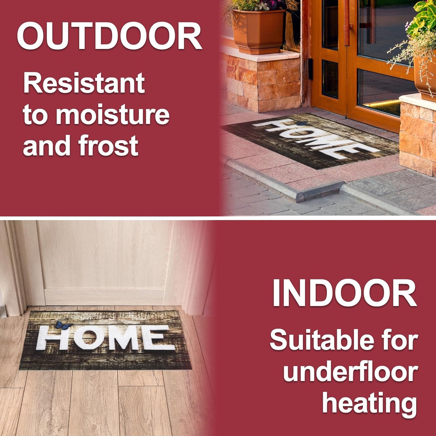 Floor Mat - for Indoor and Outdoor Use - Doormat - Non-Slip - Front Door Shoe Scraper - Size: 17x29