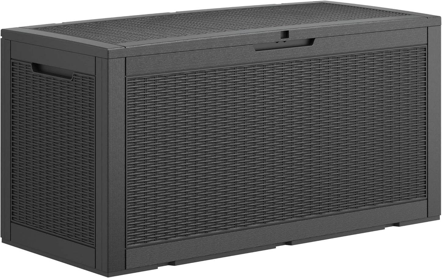 100 Gallon Deck Box Lockable Resin Outdoor Storage Box waterproof Outdoor Container for Patio Furniture Cushions, Pillow