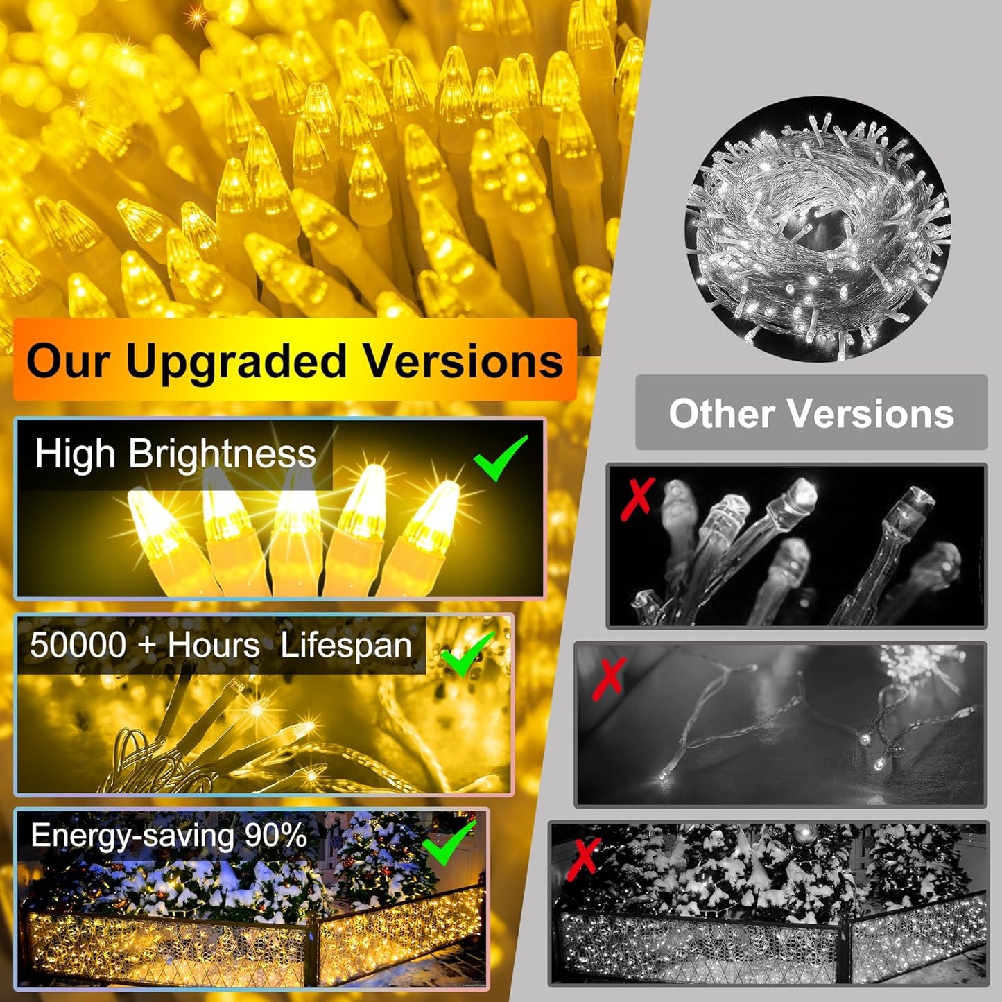 666 LED 66FT Christmas Lights with 148 Drops, 12 Modes Dimmable Warm White Outdoor Hanging Lights with Timer Memory, Waterproof Curtain Lights for Home Bedroom Indoor Tree Window Roof Fence Wedding