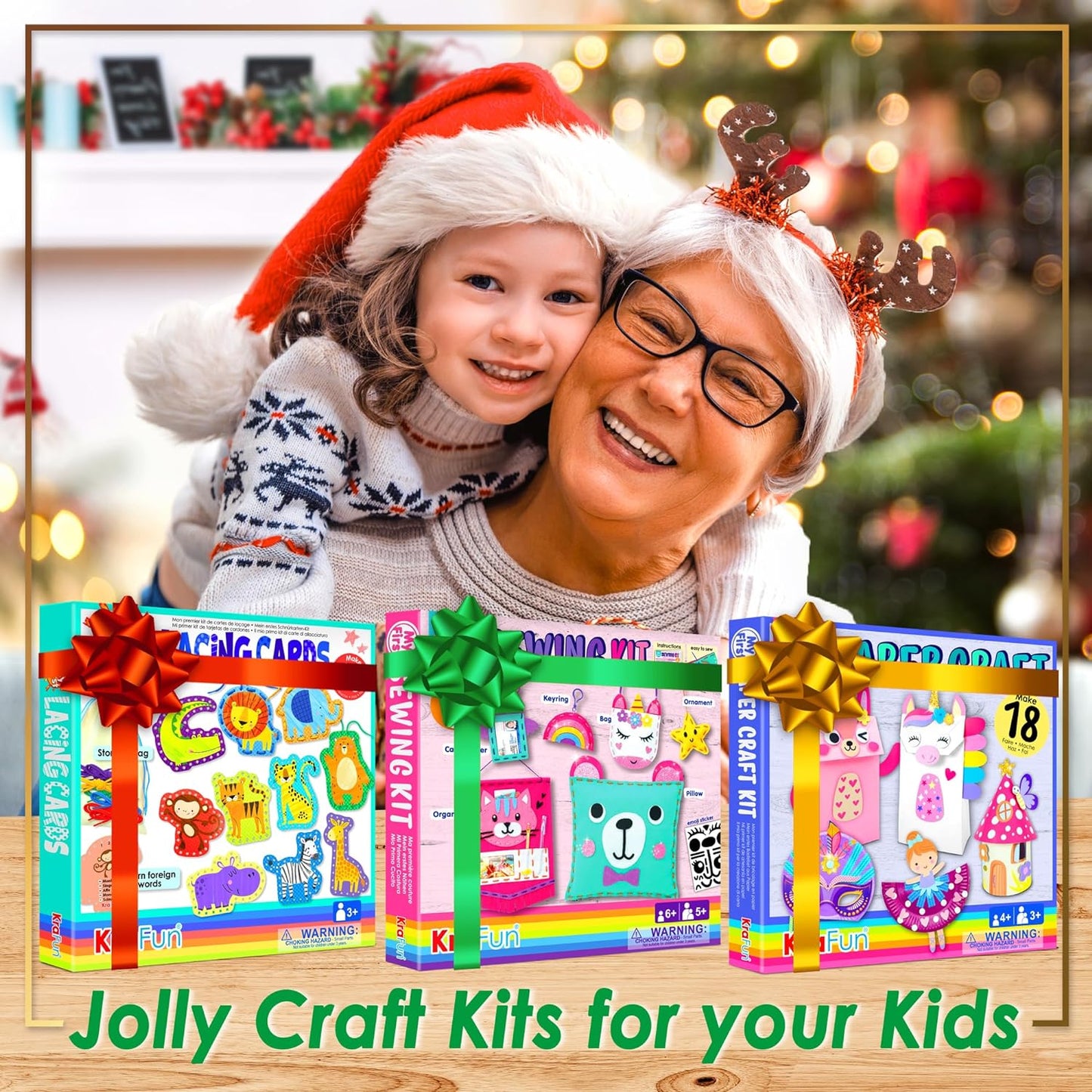 KRAFUN My First Unicorn Bunny Paper Craft Kit for Toddlers and Girls Age 3-8 Years Old, Include 18 Cute DIY Arts and Crafts Projects, Organized Art Activities Supplies Box Preschool Creative Toys