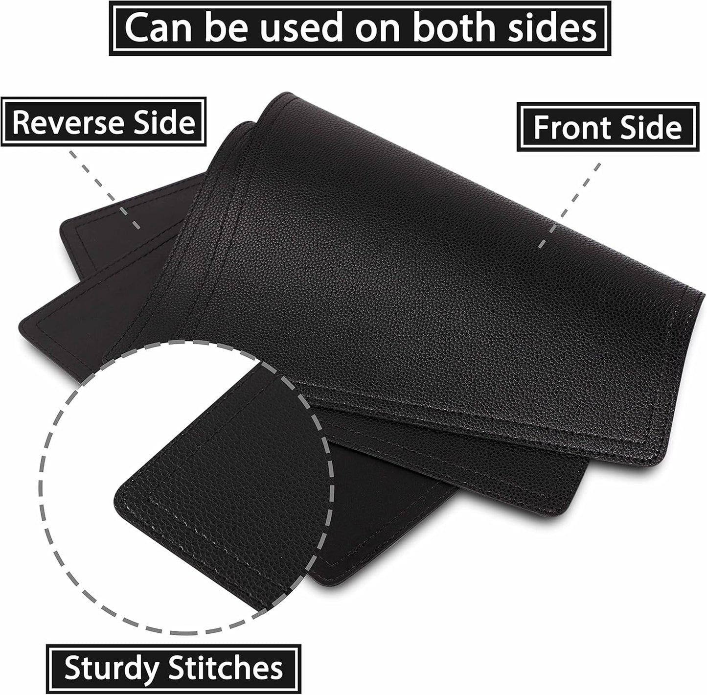 Faux Leather Placemats, PU Table Mats, Set of 4, Waterproof, Stain Resistant, Heat Resistant, Non-Slip Easy to Clean for Kitchen Dining Table,Conference Table C Black Rectangle