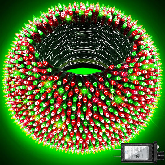 750 LED 240FT Christmas Lights Outdoor,12 Lighting Modes Christmas String Lights with Timer, Dimmable Red & Green LED StringLights Waterproof for Yard Tree Wedding Party Holiday Red & Green