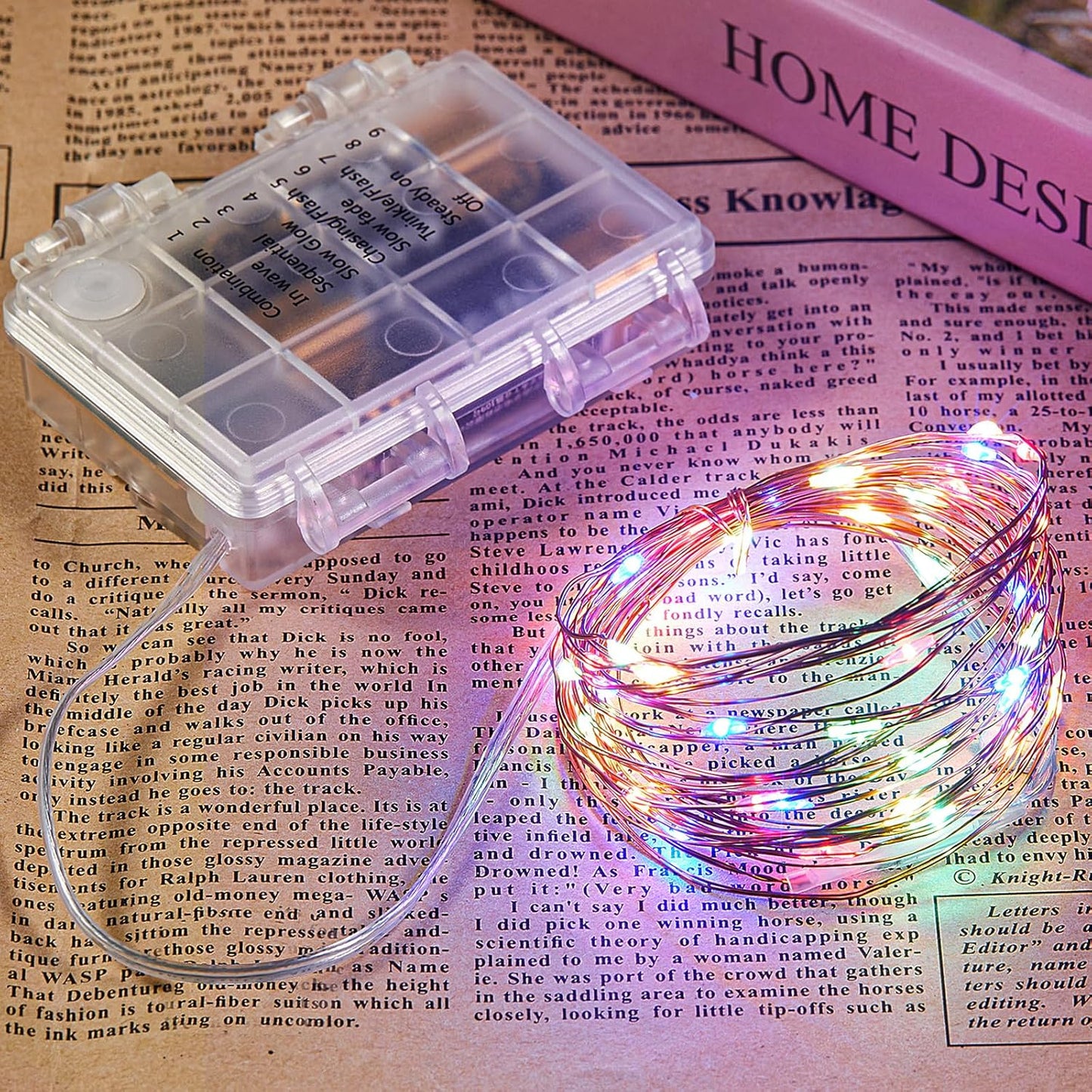 4 Pack 16.4 Ft. Battery Operated Outdoor String Lights with Remote & Timer, LED Multi Color Fairy Lights, Waterproof Twinkle Lights for Bedroom, Dorm, Mason Jar, Wedding, Party, Christmas