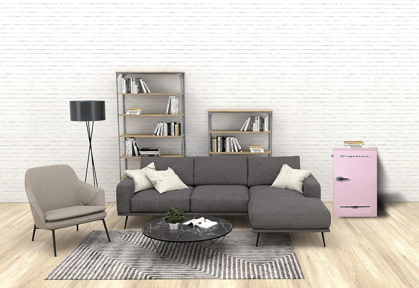 Frigidaire EFR376 Retro Bar Fridge Refrigerator with Side Bottle Opener, 3.2 cu. Ft, Pink/Coral