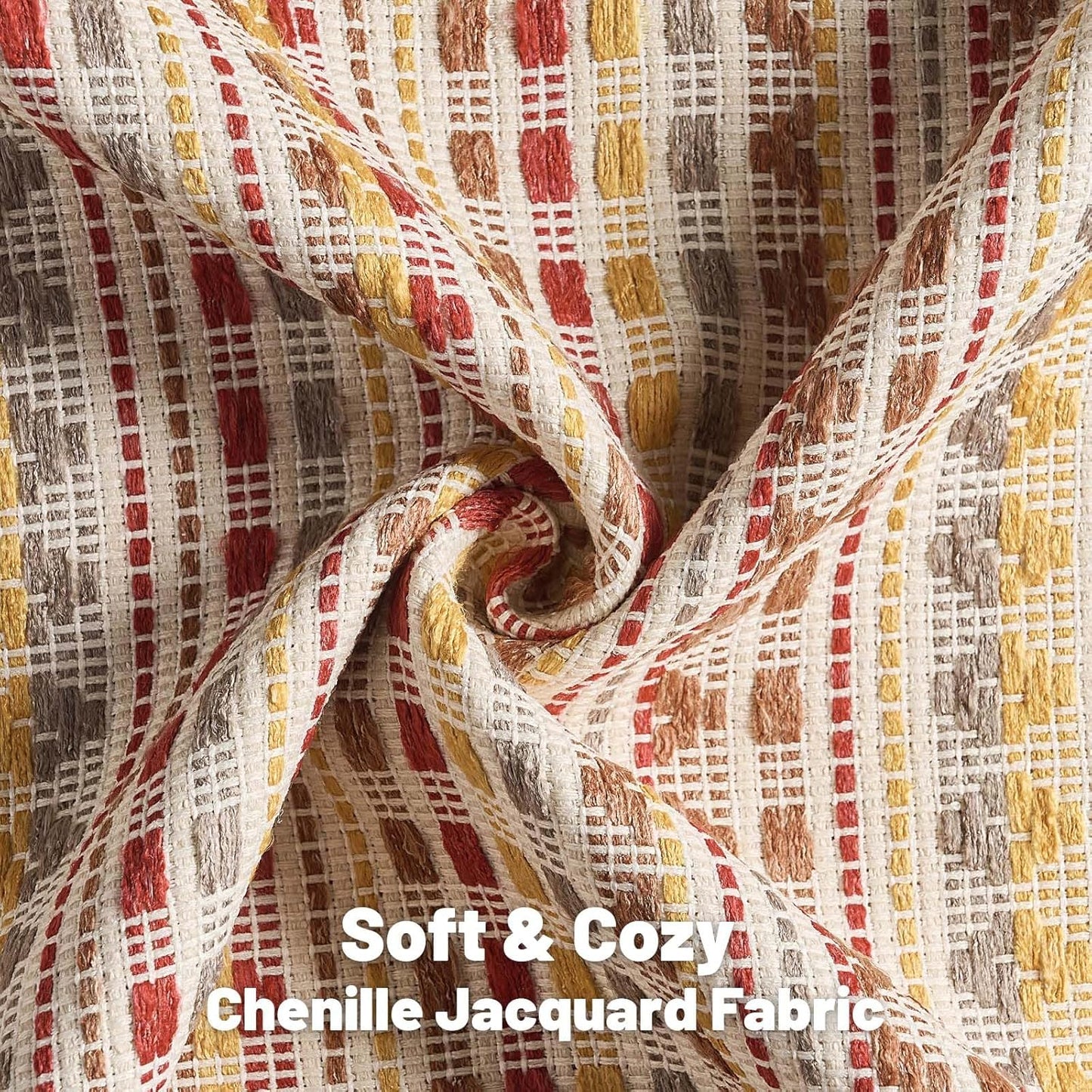 FUTEI Brown Red Decorative Throw Pillow Covers 12x20 Inch Set of 2,Soft Cozy Chenille Jacquard Textured Pillow Case,Boho Home Decor for Couch Bed Living Room