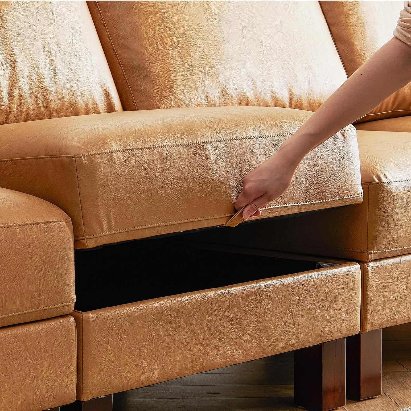 Faux Leather Modular Sofa, Module A