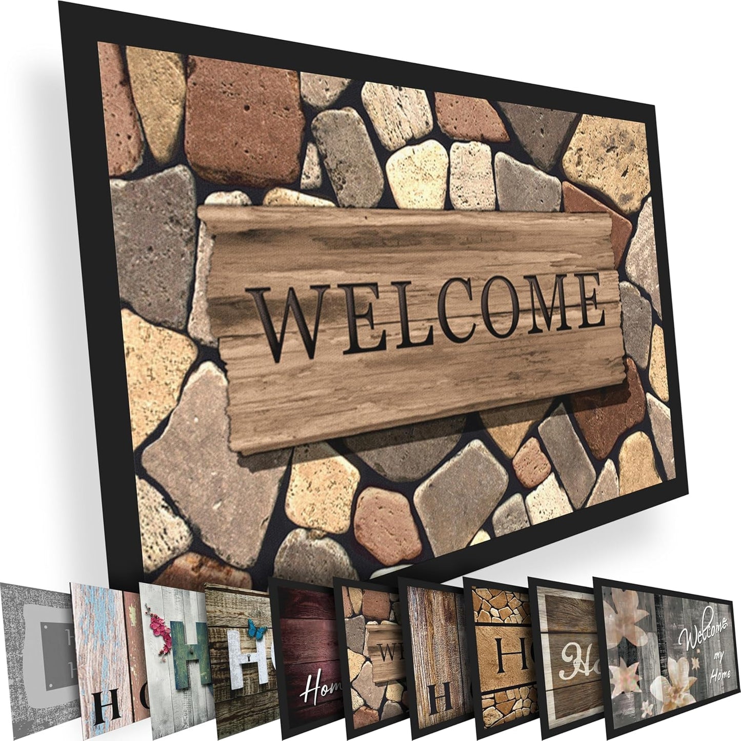 Floor Mat - for Indoor and Outdoor Use - Doormat - Non-Slip - Front Door Shoe Scraper - Size: 17x29